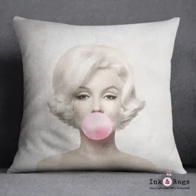 Marilyn Monroe Bubble Gum Throw Pillow