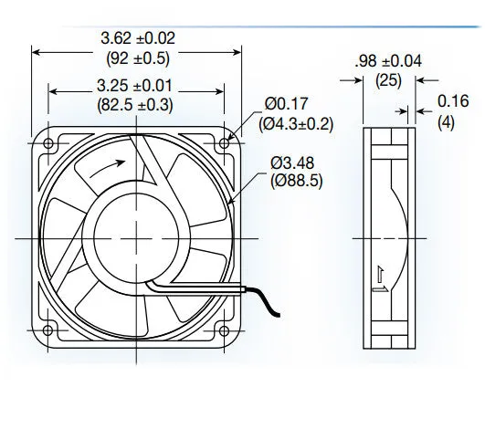 Mechatronics 92x92x25mm AC Low speed Fan UF92B12-BTLR