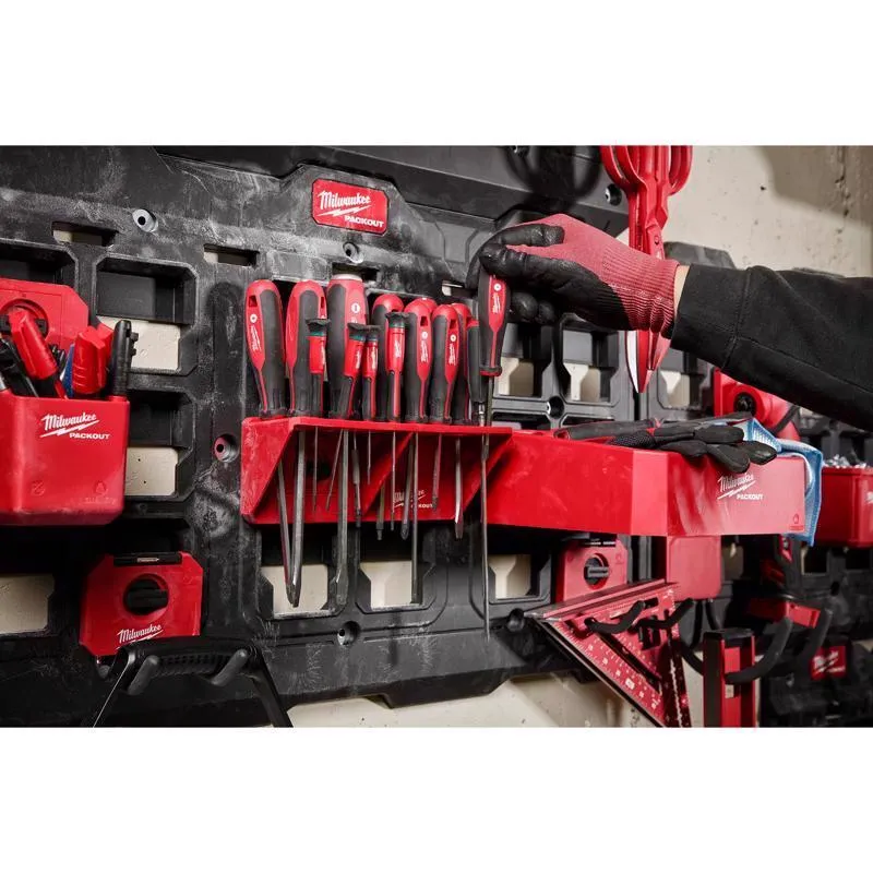 Milwaukee PACKOUT SHOP STORAGE Garage Organizer Screwdriver Rack Black/Red