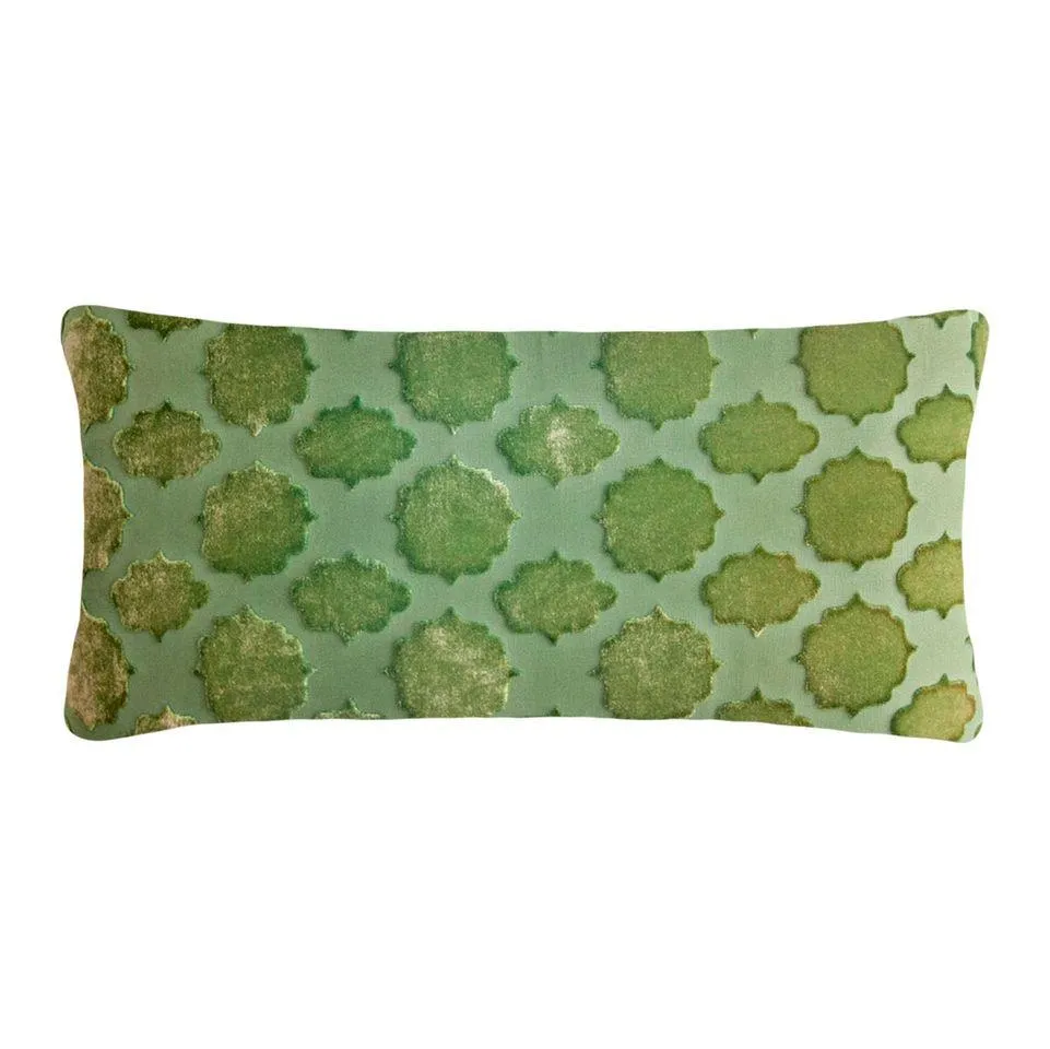 Mod Fretwork Grass Velvet Pillows by Kevin O'Brien Studio