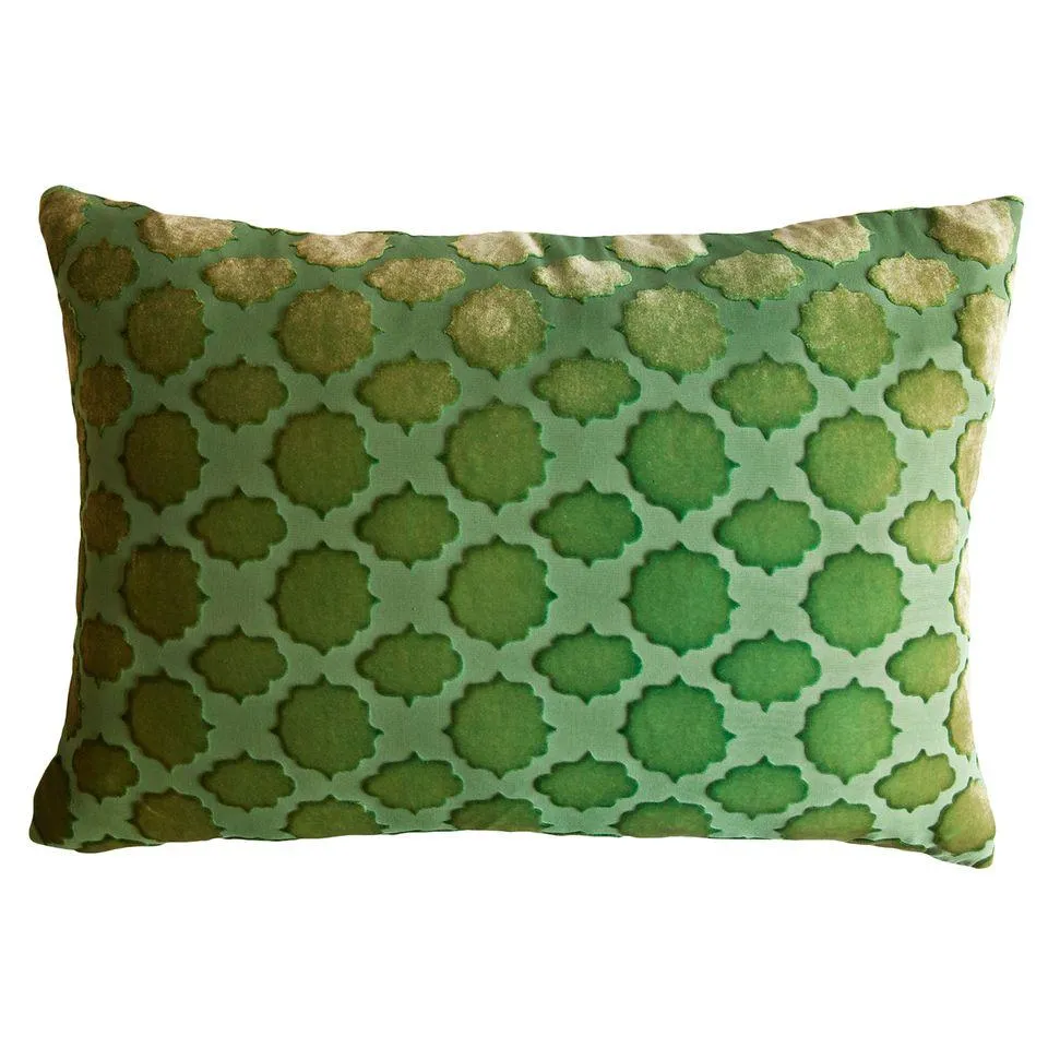 Mod Fretwork Grass Velvet Pillows by Kevin O'Brien Studio