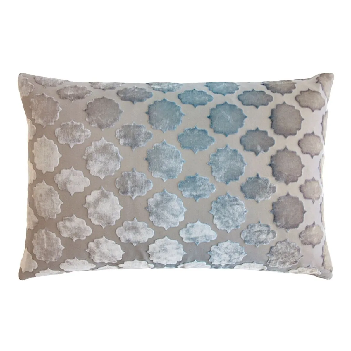 Mod Fretwork Robin's Egg Velvet Pillows by Kevin O’Brien Studio