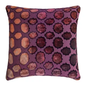 Mod Fretwork Wildberry Velvet Pillows by Kevin O’Brien Studio