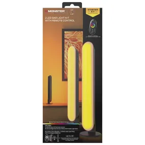 Monster Just Color It Up Illuminessence 0 in. L Black/Brown Plug-In LED Smart-Enabled Mood Light Bar