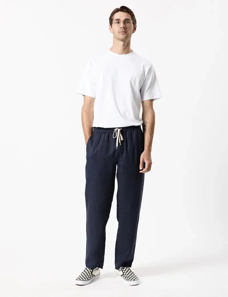 MR SIMPLE - Burbank Linen Pant Navy