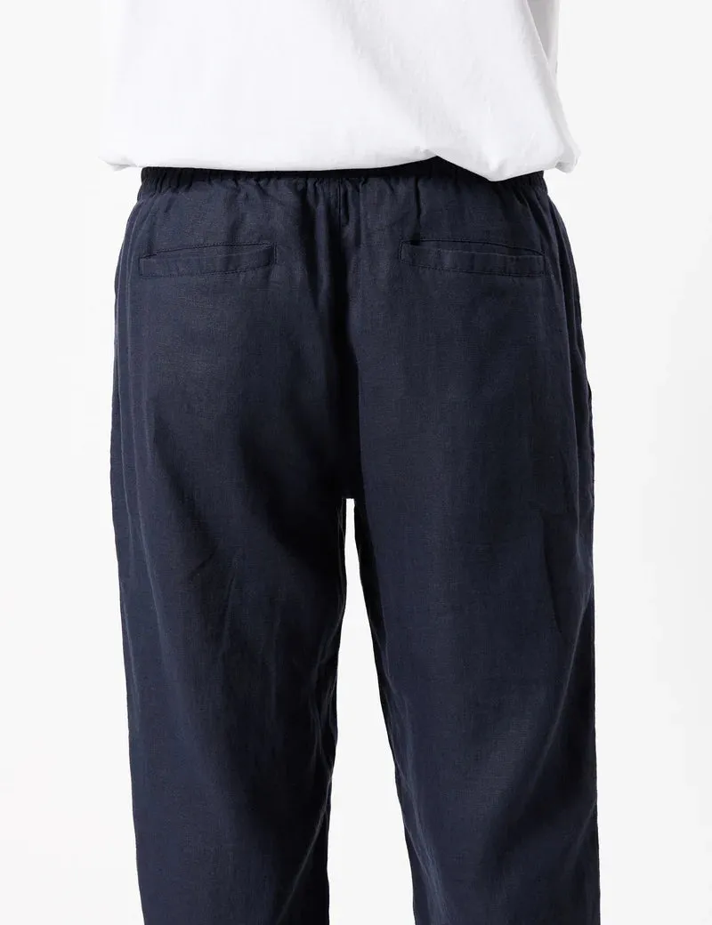 MR SIMPLE - Burbank Linen Pant Navy