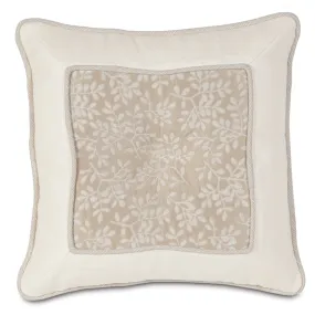 Neutral Leaf Luxury Woven Throw Pillow Cover 16x16