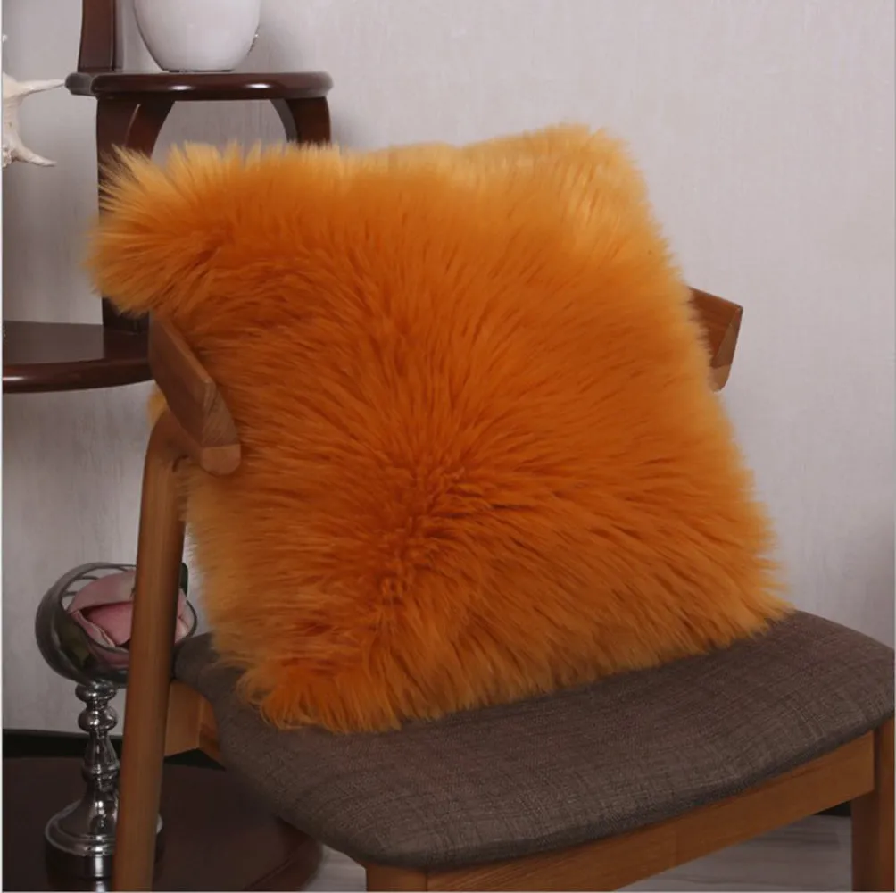 NEW Pack of 1 Furry fur (front) Faux (back) pillow (With or Without Insert)