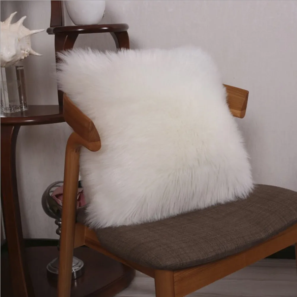 NEW Pack of 1 Furry fur (front) Faux (back) pillow (With or Without Insert)