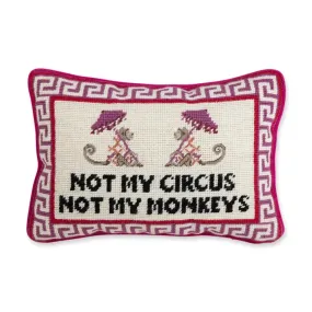 Not My Circus Not My Monkeys Needlepoint Pillow by Furbish Studio