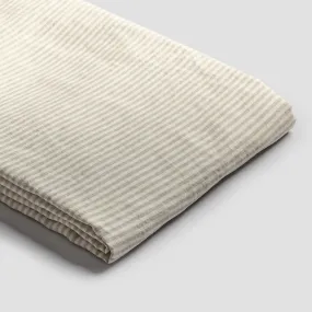 Oatmeal Stripe 100% Linen Duvet Cover