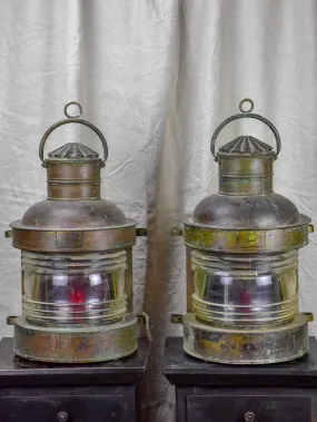 Pair of antique boat lanterns - 1908 Genova