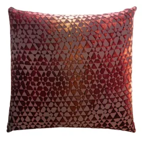 Paprika Triangles Velvet Pillow by Kevin O'Brien Studio