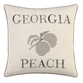 Passport Ivory Block Printed 'Georgia Peach' Throw Pillow Cover 20x20