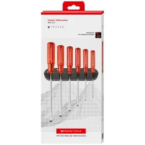 PB Swiss Tools PB 240.CBB Slotted Classic screwdrivers set with wall mount