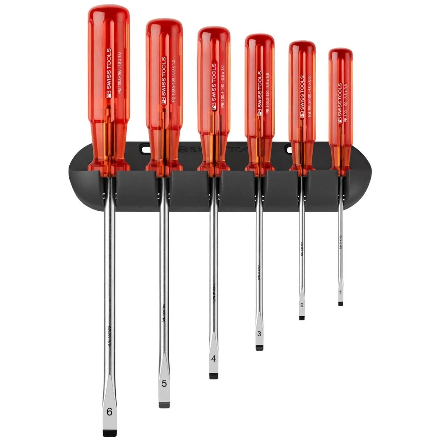 PB Swiss Tools PB 240.CBB Slotted Classic screwdrivers set with wall mount