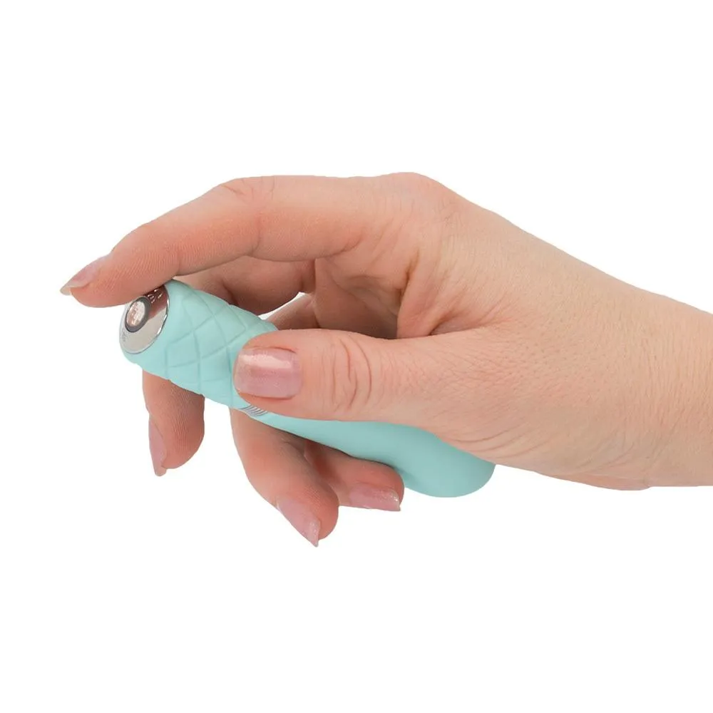 Pillow Talk FLIRTY Powerful Rechargeable Mini Bullet Vibrator with Swarovski Crystal Teal Tiffany Blue