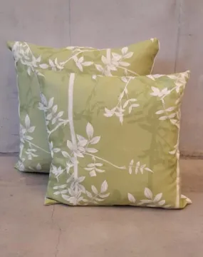 Pillows Green/white Bamboo print