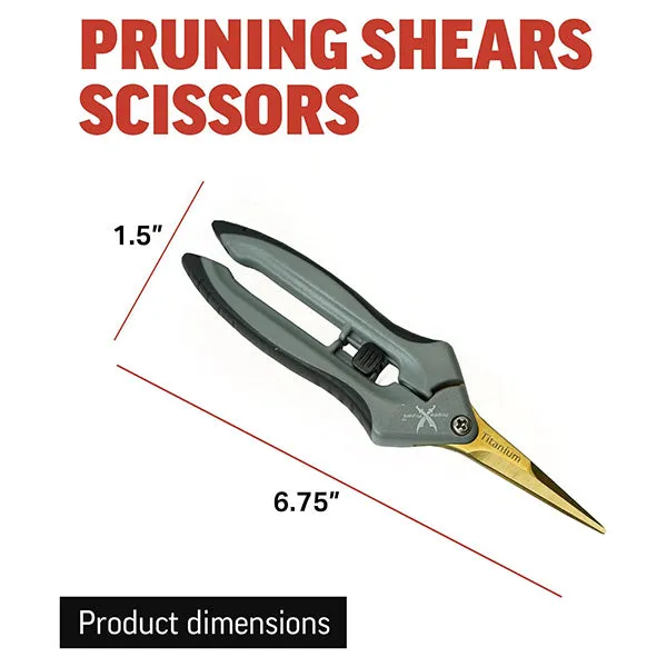 Piranha Pruners® Straight Blade Trimming Scissors, Titanium Blade