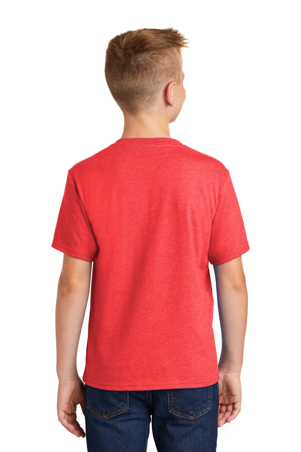 Port & Company Youth Fan Favorite Short Sleeve Crewneck T-Shirt - Heather Bright Red