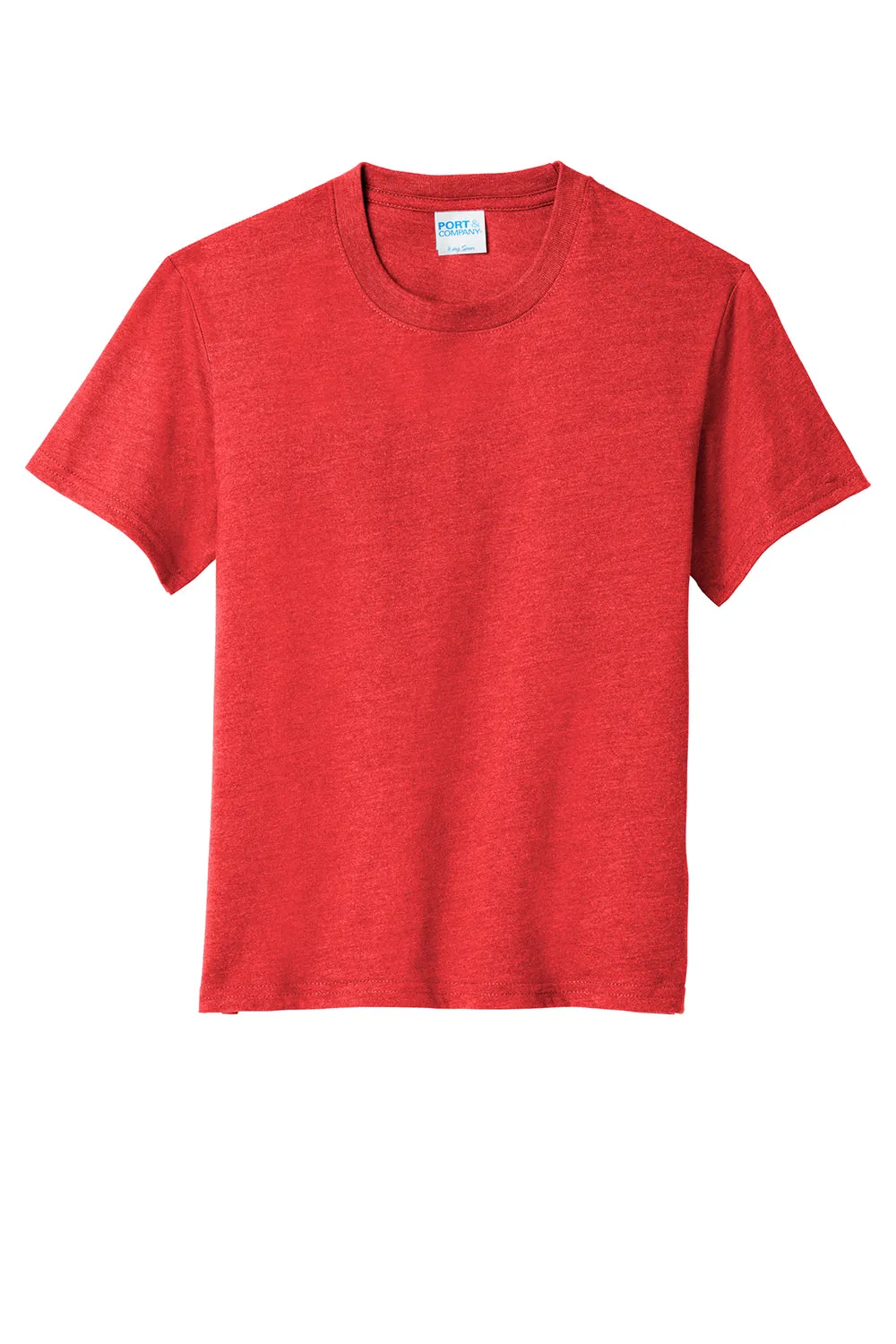 Port & Company Youth Fan Favorite Short Sleeve Crewneck T-Shirt - Heather Bright Red