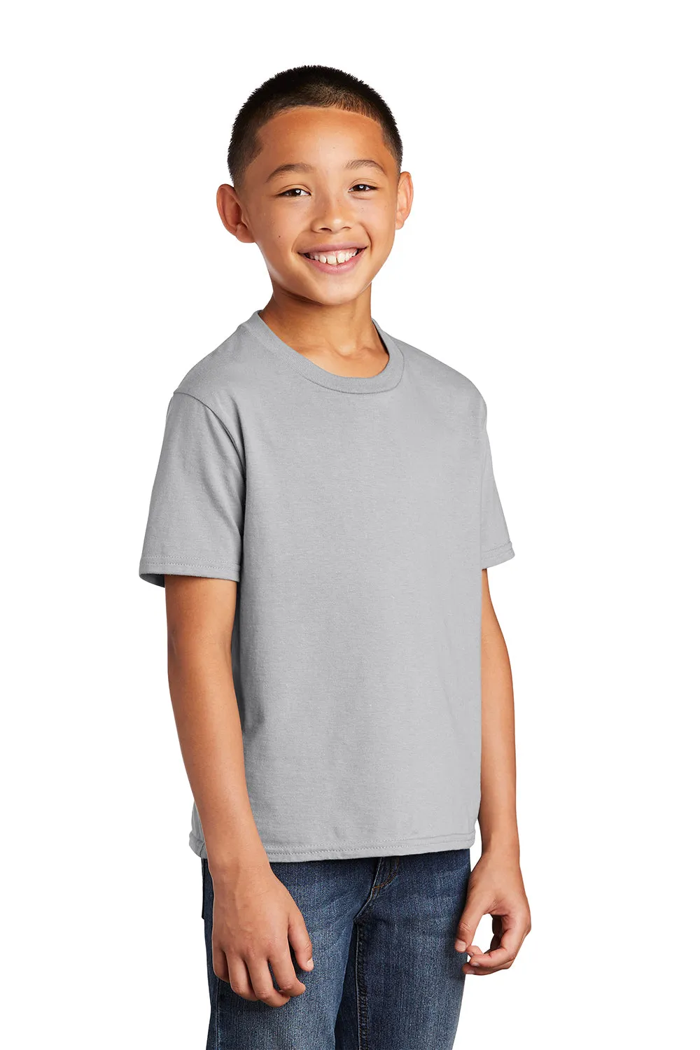 Port & Company Youth Fan Favorite Short Sleeve Crewneck T-Shirt - Silver Grey