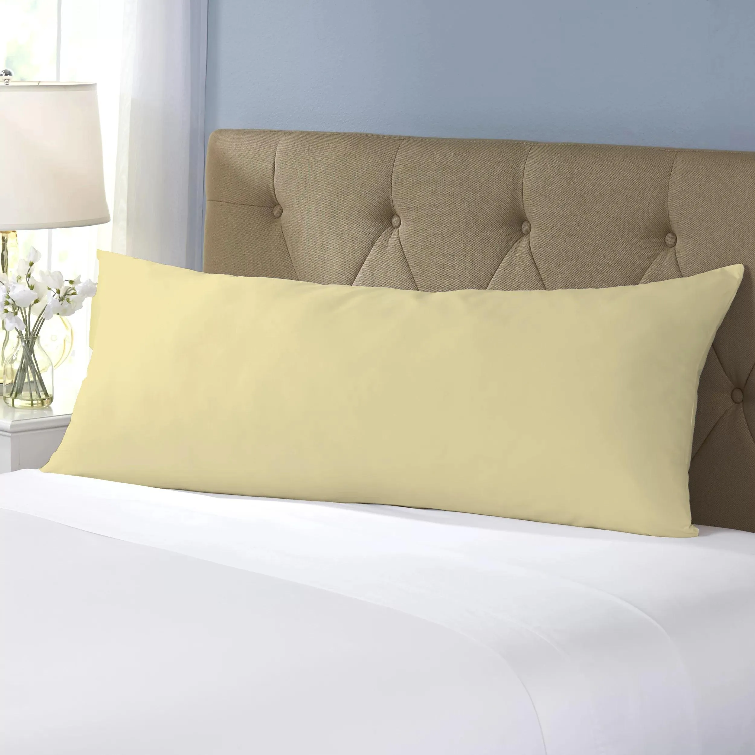 Premium Mustard Body Pillow Cover Super Soft Removable and Washable Standard Size Long Pillow cover 45 x140cm with Zipper Enclosure