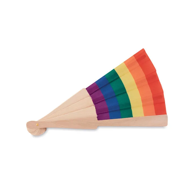 Rainbow Wooden Hand Fan | BOWFAN - MO6446