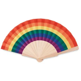 Rainbow Wooden Hand Fan | BOWFAN - MO6446