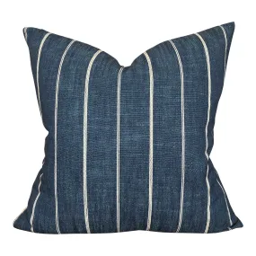 READY TO SHIP Designer 'Fritz Washed' in Indigo Pillow Cover