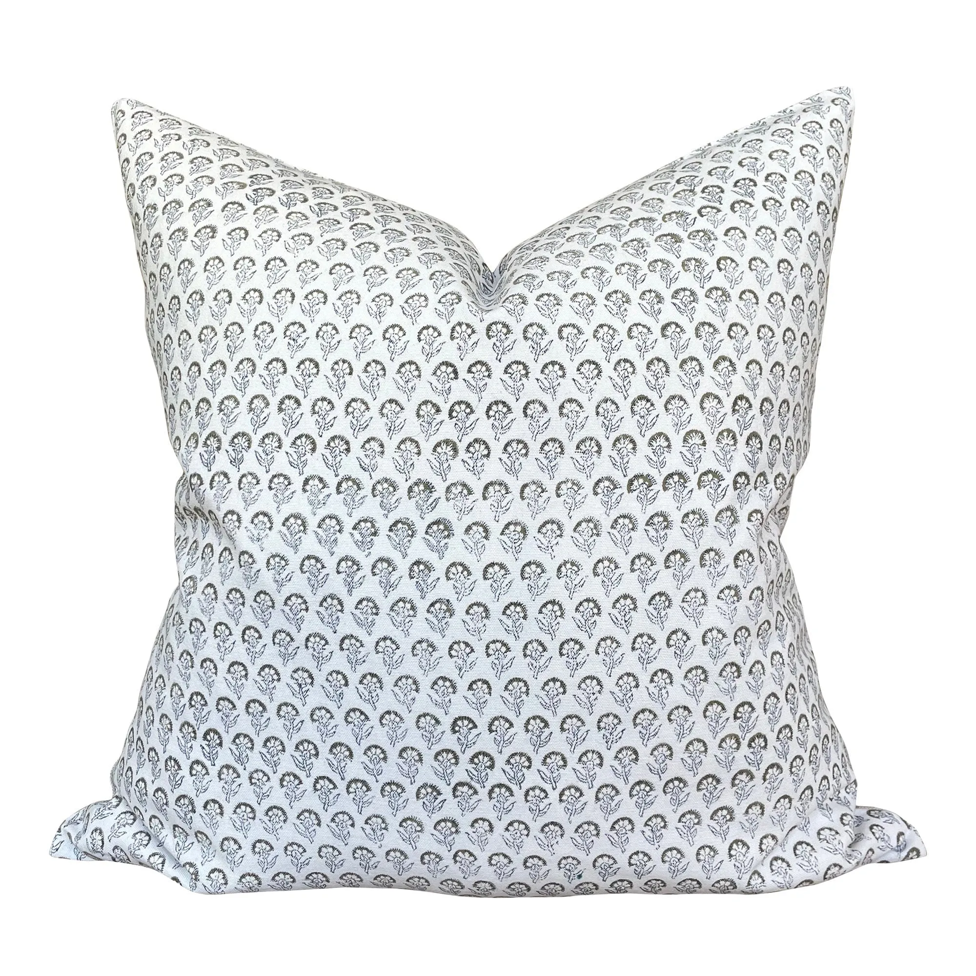 READY TO SHIP Designer Juhi Pillow Cover in Grey Olive Indigo