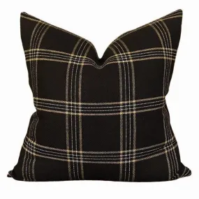 READY TO SHIP Kufri Dundee Plaid Pillow in Black, Sand and Natural