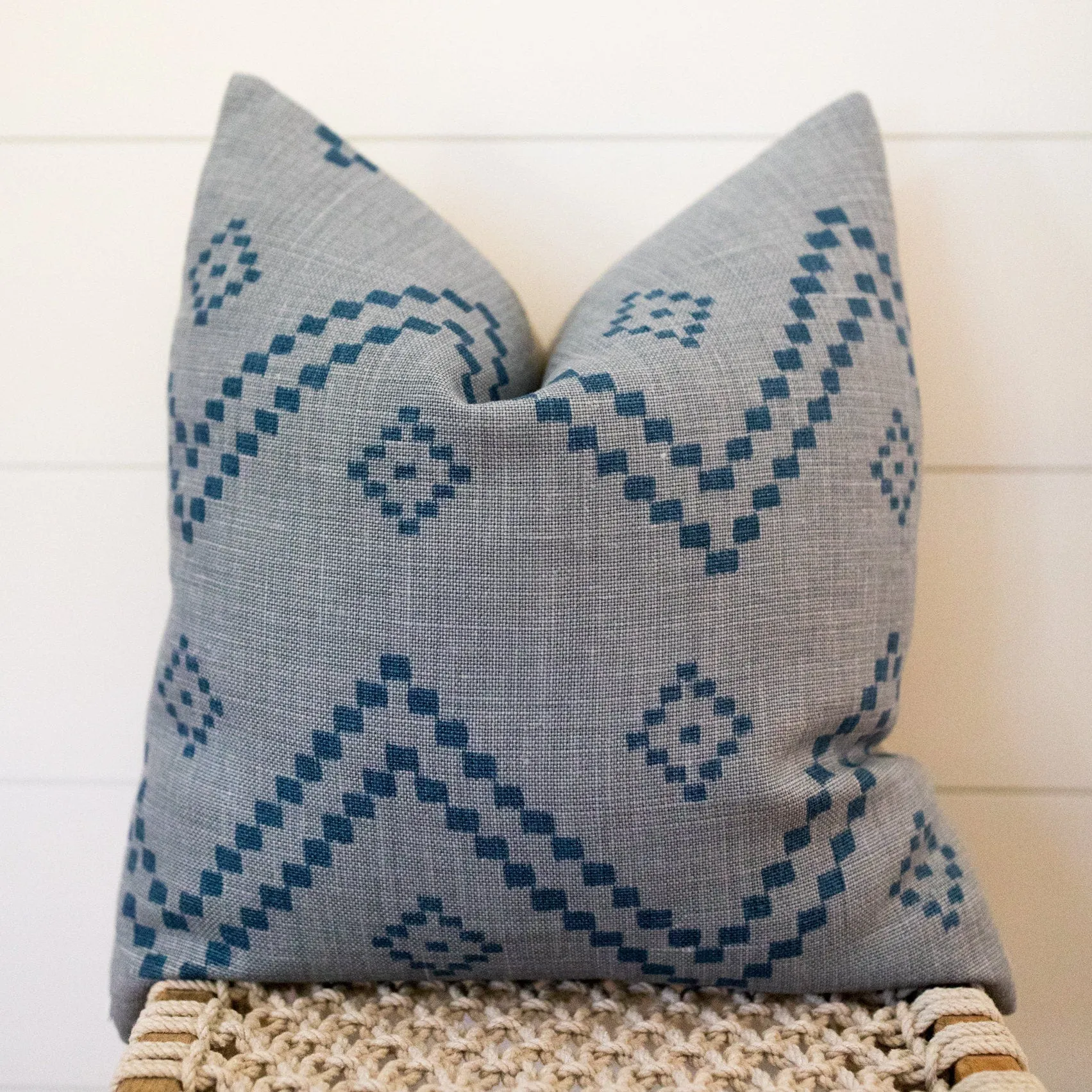 READY TO SHIP Peter Dunham Designer Pillow Cover "Taj" Mist/Blue