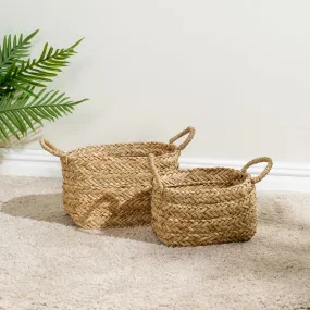 Rectangular Seagrass Basket with Loop Handle