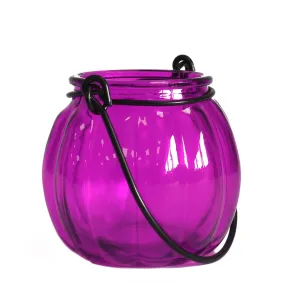 Recycled Pumpkin Candle Lantern - Violet