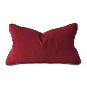 Red and Green Holiday Velvet Lumbar Pillow Cover 13x22