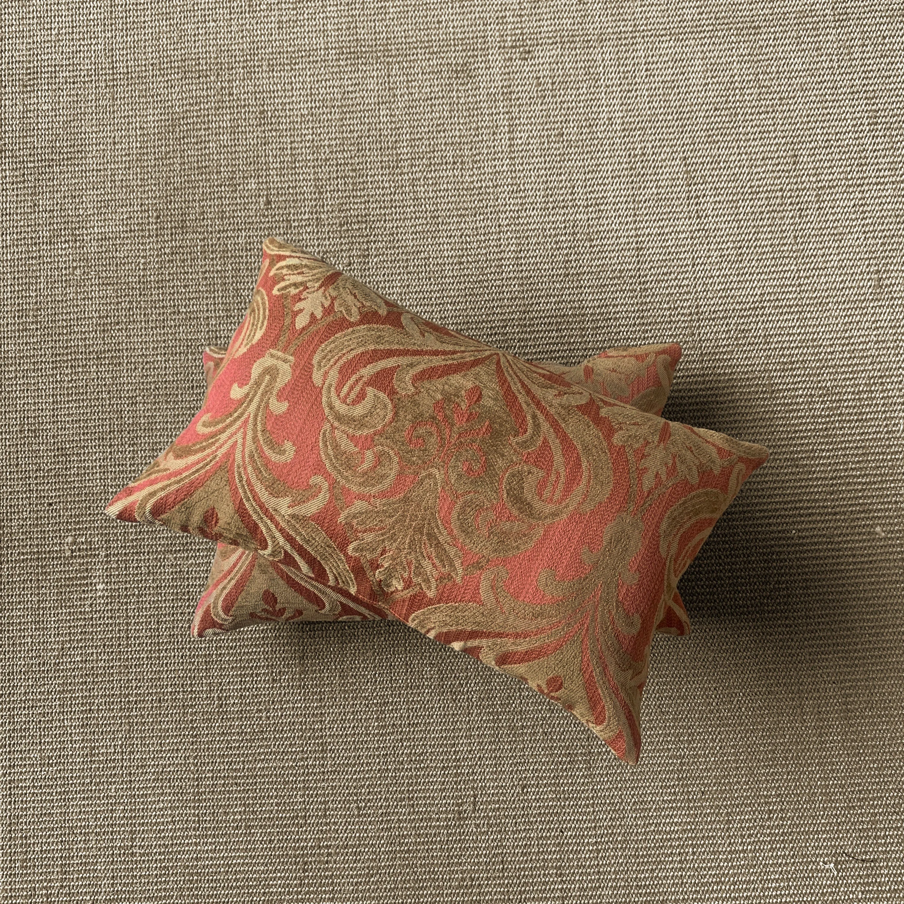 Regal Orange Damask Lumbar Pillow Cover 13x22