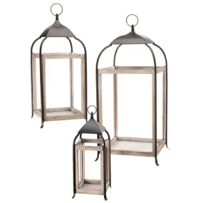 Regency International Wood / Metal Open Top Lantern, No Glass" 15-30" Set of 3