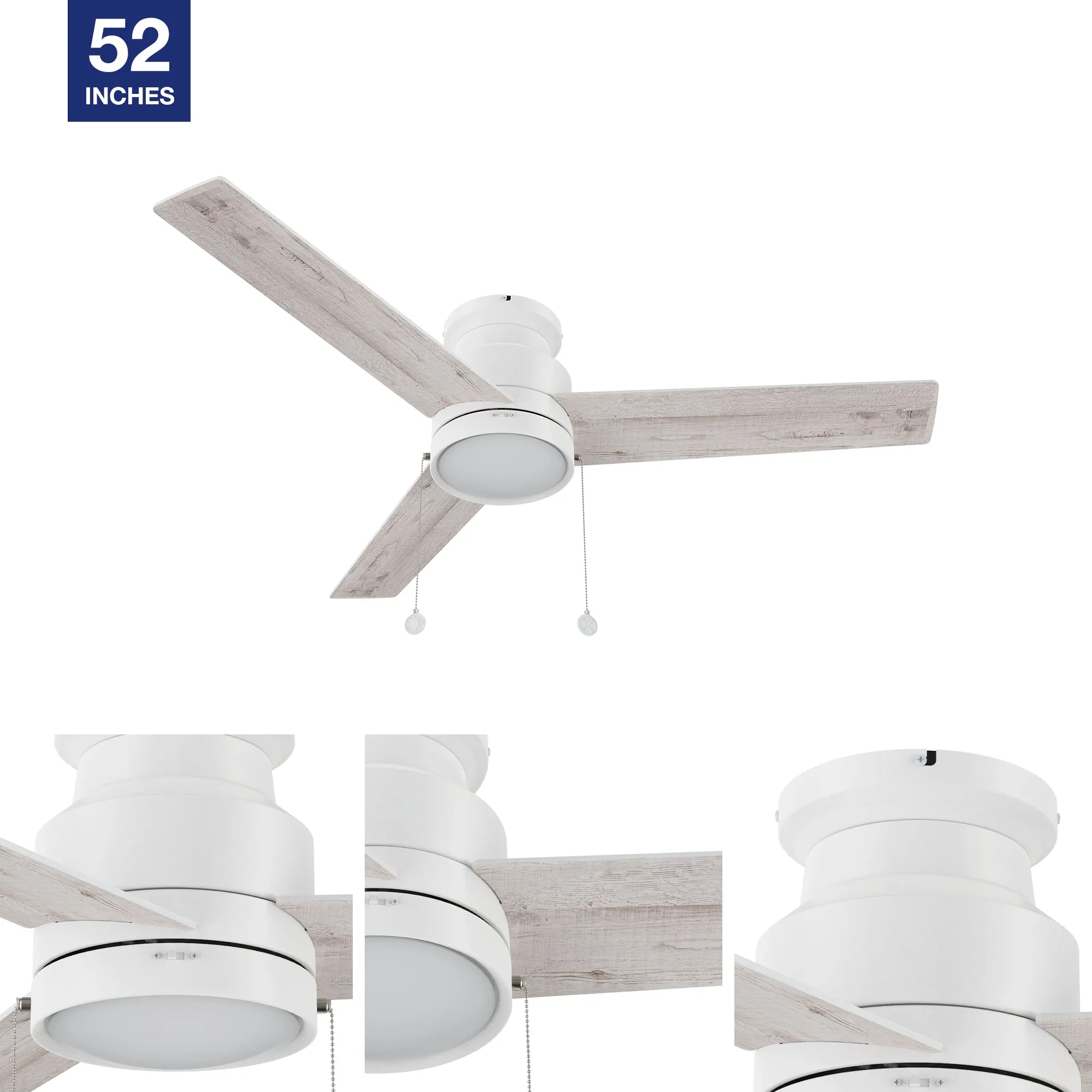 Rieti 52 inch Low Profile Ceiling Fan with LED Light