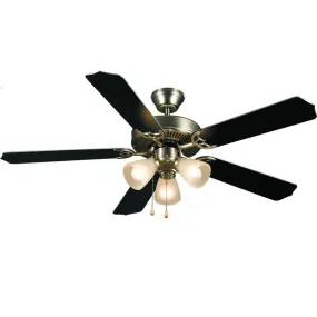 Satin Nickel 52" Ceiling Fan w/ Light Kit : 5935