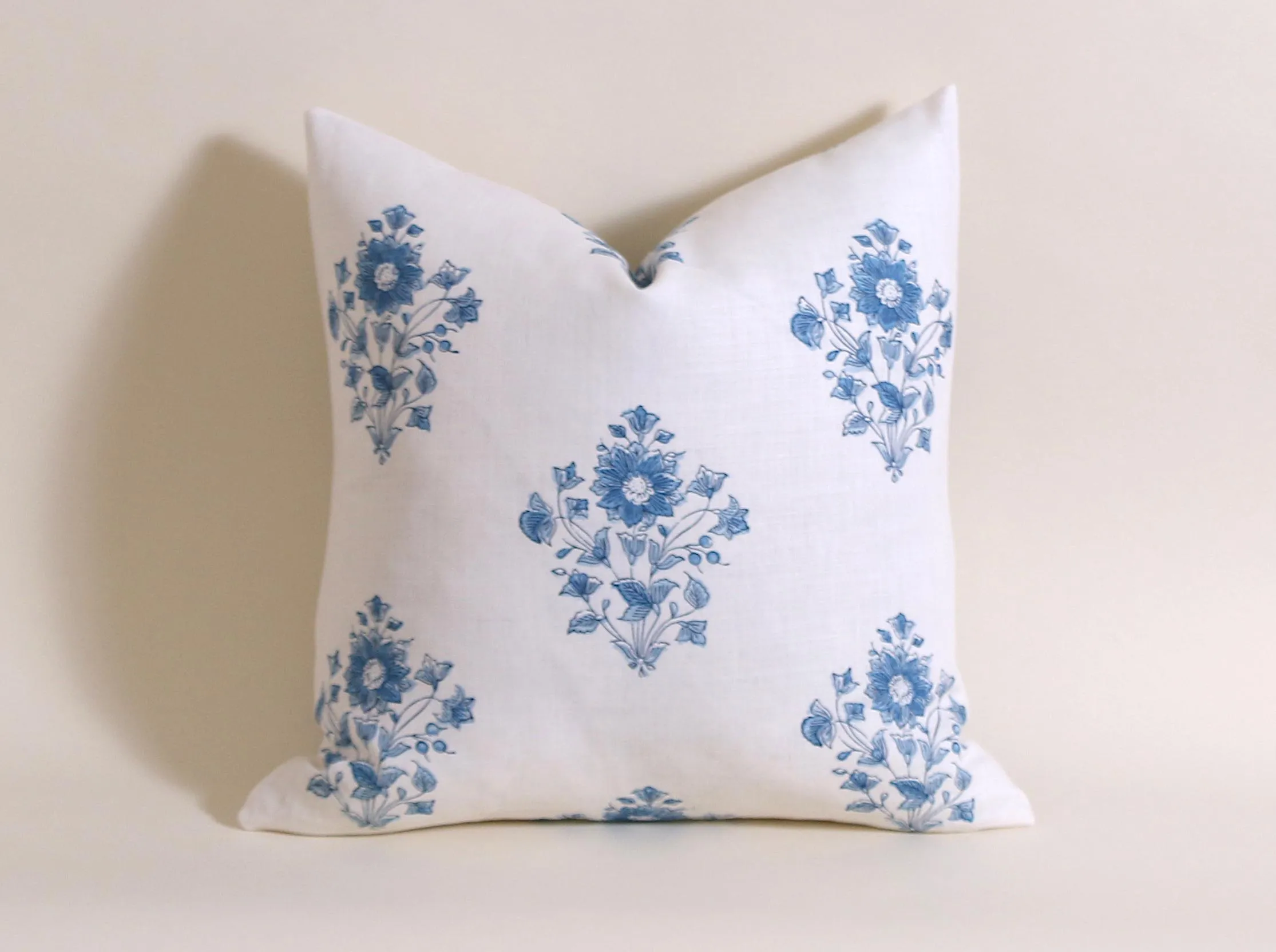 Schumacher Blue and White Pillow cover / Block Print Pillow Cover / Beatrice Bouquet