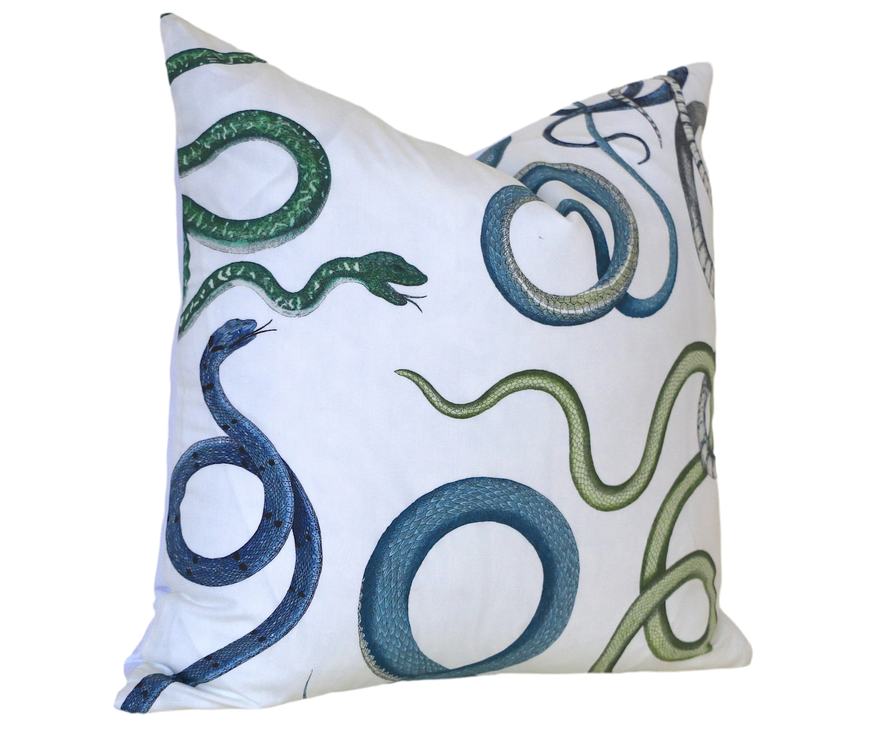 Schumacher Snake Pillow / Blue Green White Pillow Cover / Schumacher Snake Cushion Cover / Navy White Pillow Cover / Giove Pillow Cover