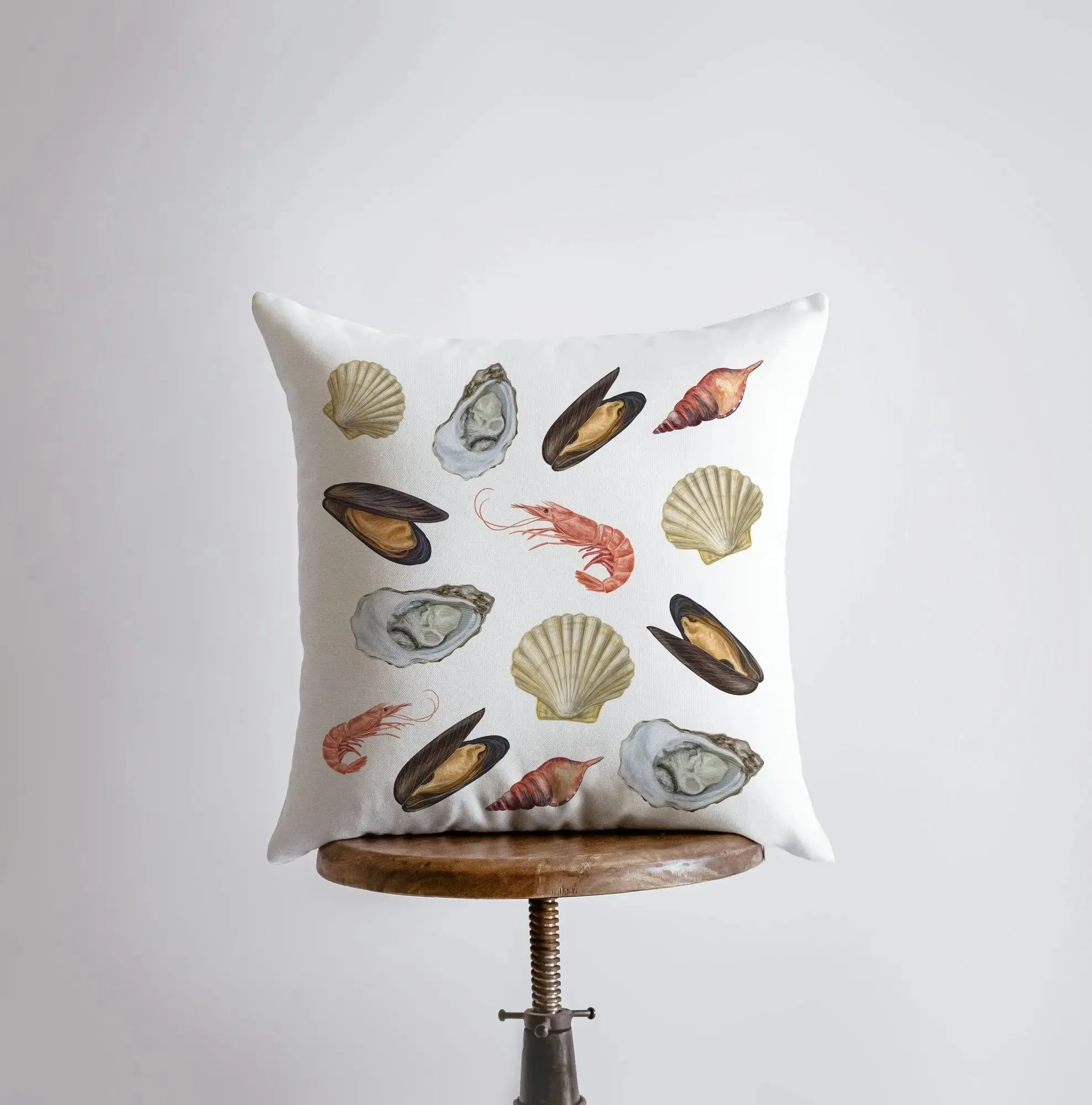 Shells |  Crustaceans | Throw Pillow | Home Decor | Modern Decor | Nautical | Ocean | Gift for Her | Accent Pillow Cover | Beach | Sea