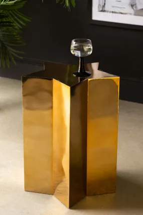 Shiny Gold Star Side Table