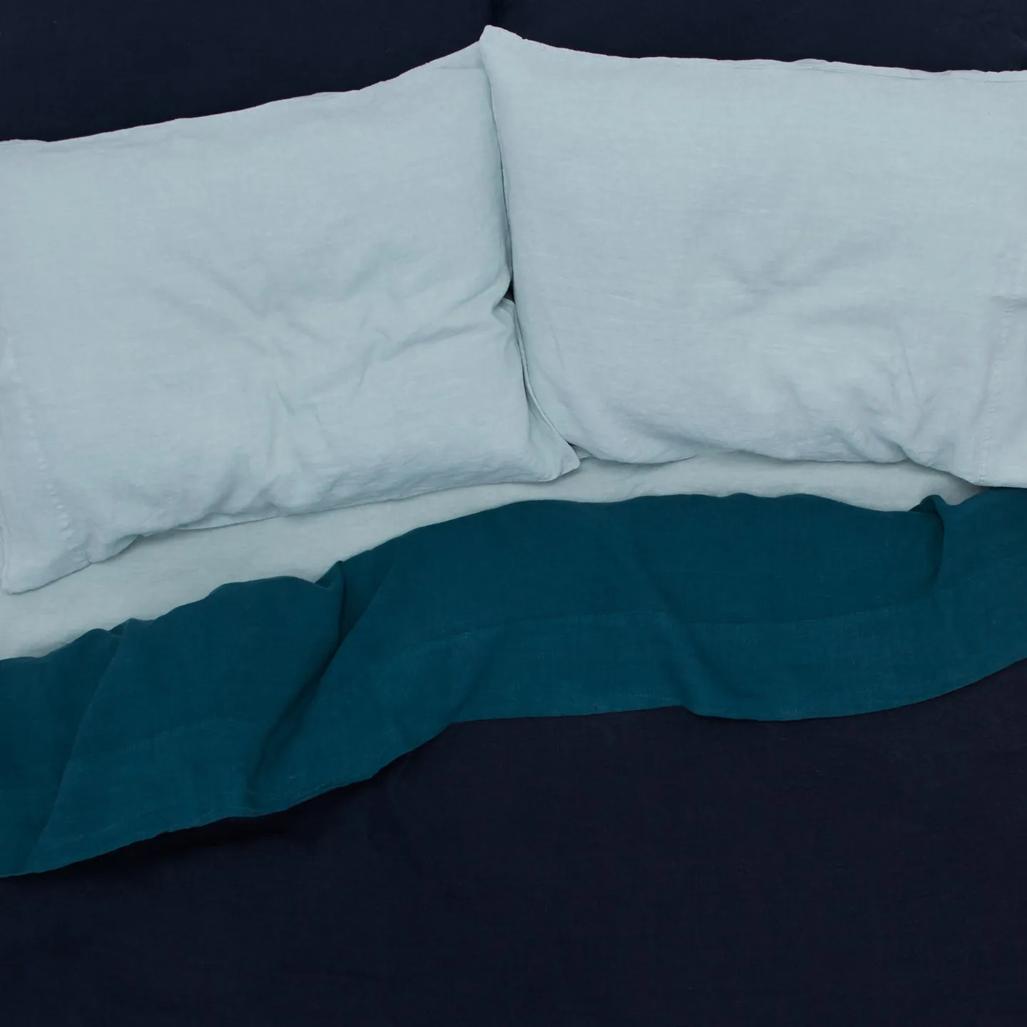 Simple Linen Duvet - Sky