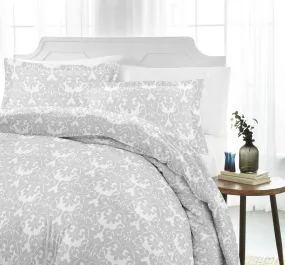 Soft Damask Pattern 3-Piece Duvet Cover Set