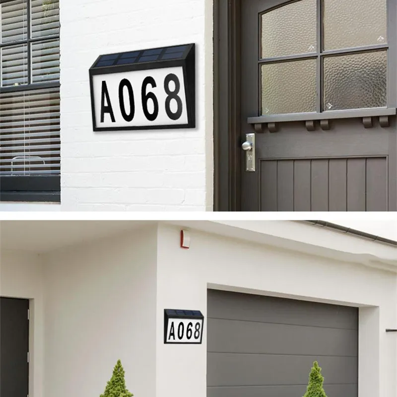 Solar LED Address Sign House Number Plaque Light