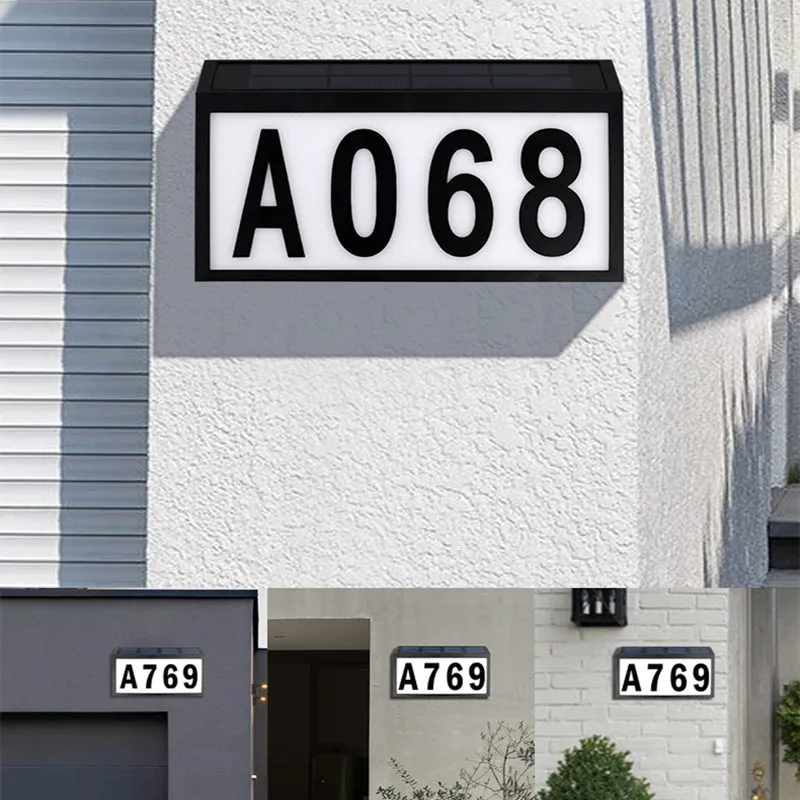 Solar LED Address Sign House Number Plaque Light