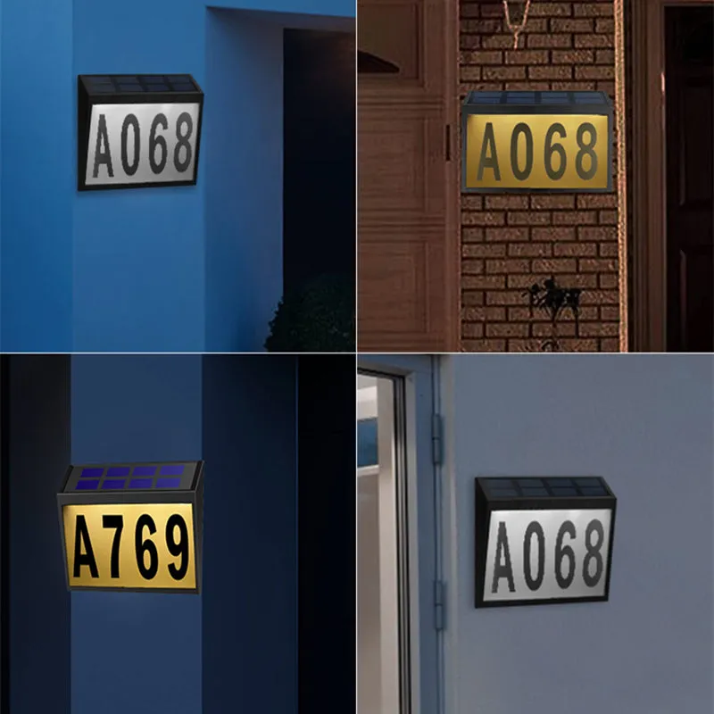 Solar LED Address Sign House Number Plaque Light