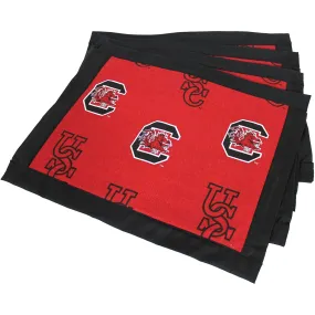 South Carolina Gamecocks Placemat Set, Set of 4 Cotton and Reusable Placemats